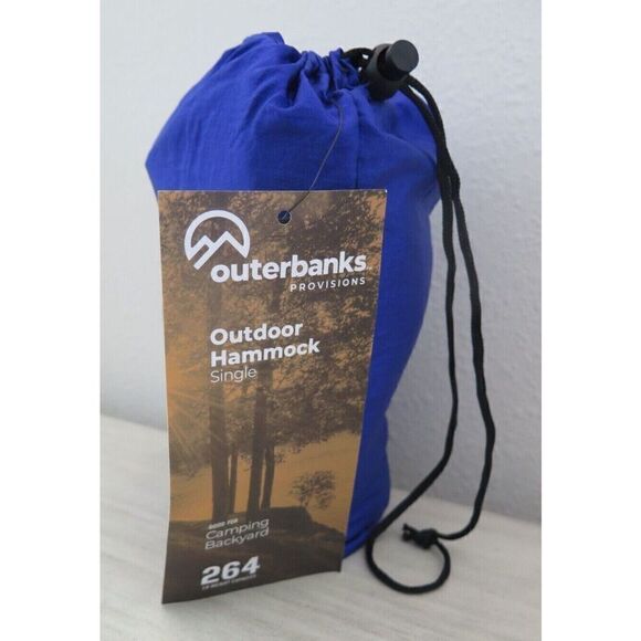 Outerbanks Provisions HPSH001 Outdoor Single Person Blue Nylon 108”x 5 Hammock - Picture 1 of 7